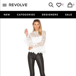 Bardot white lace top